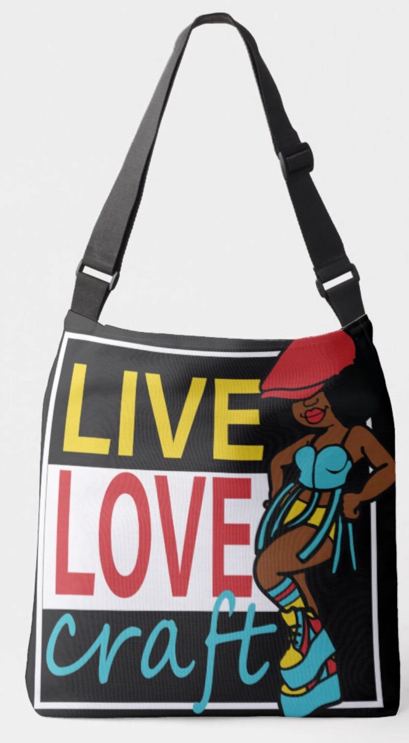 Live Love Craft Crossbody Tote Bag
