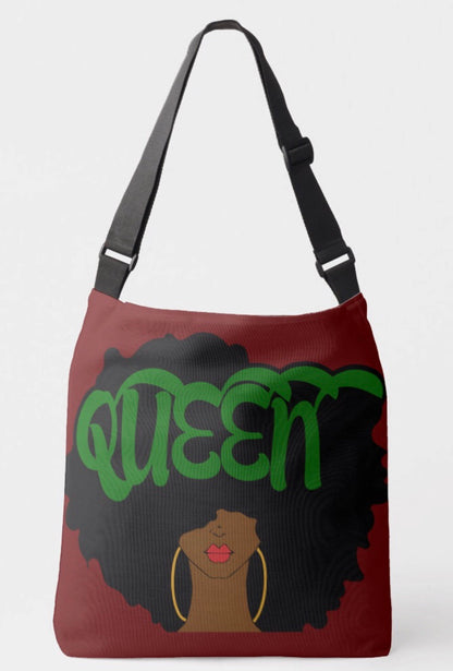Queen Crossbody Tote Bag (Dark Red)