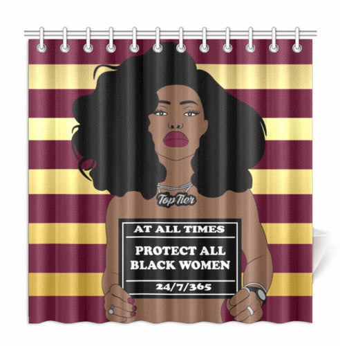 Protect All Black Women Shower Curtain