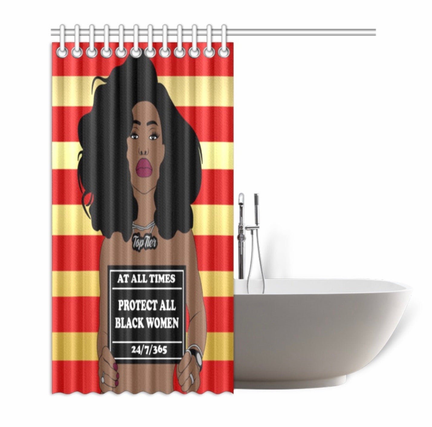 Protect All Black Women Shower Curtain