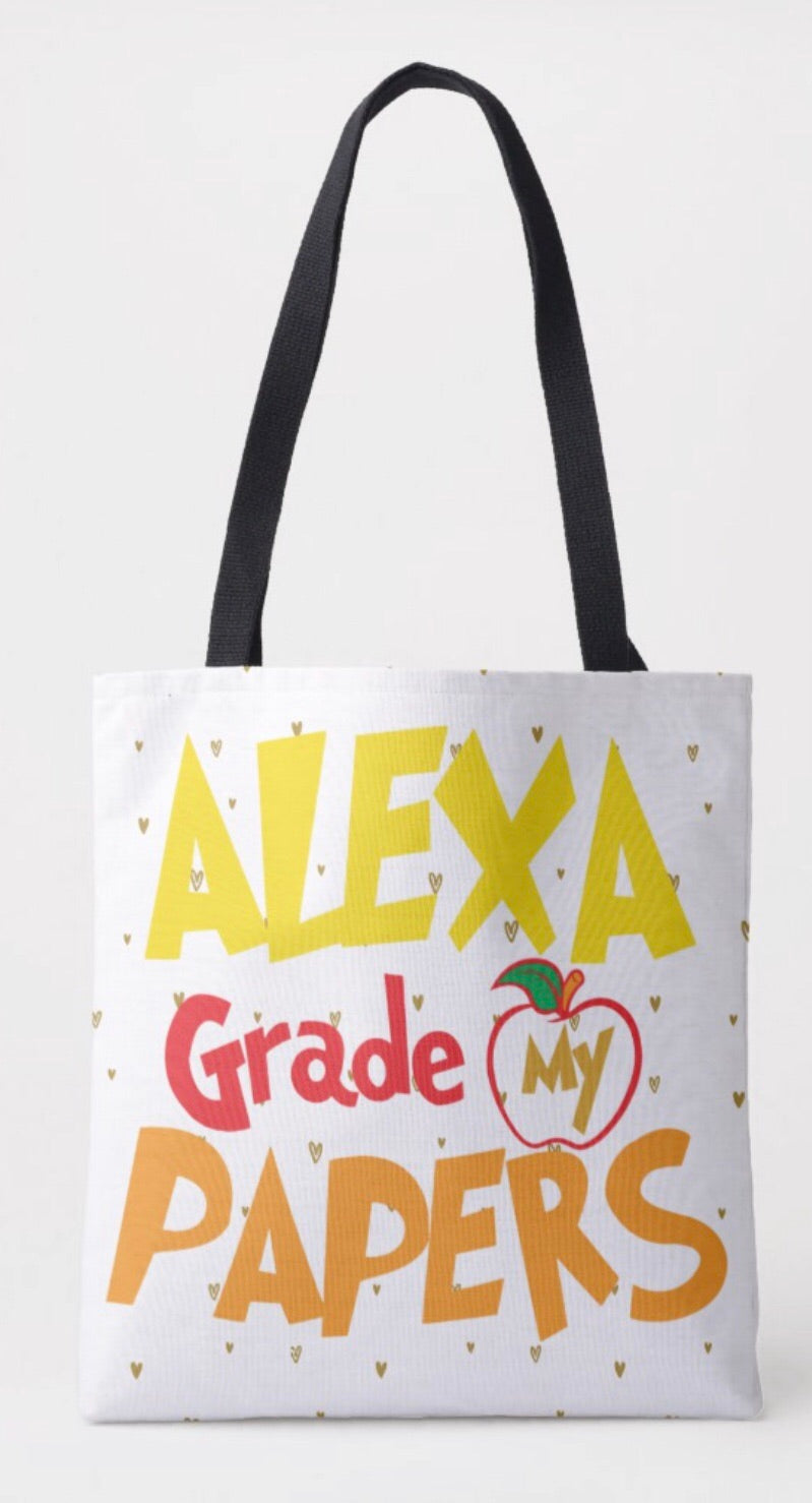 Alexa Grade My Papers Shoulder Tote Bag