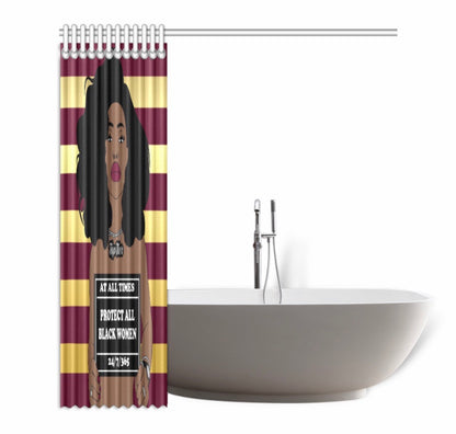 Protect All Black Women Shower Curtain