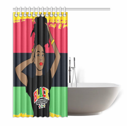 Black Excellence Shower Curtain